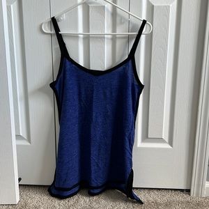 Blue and black tank
